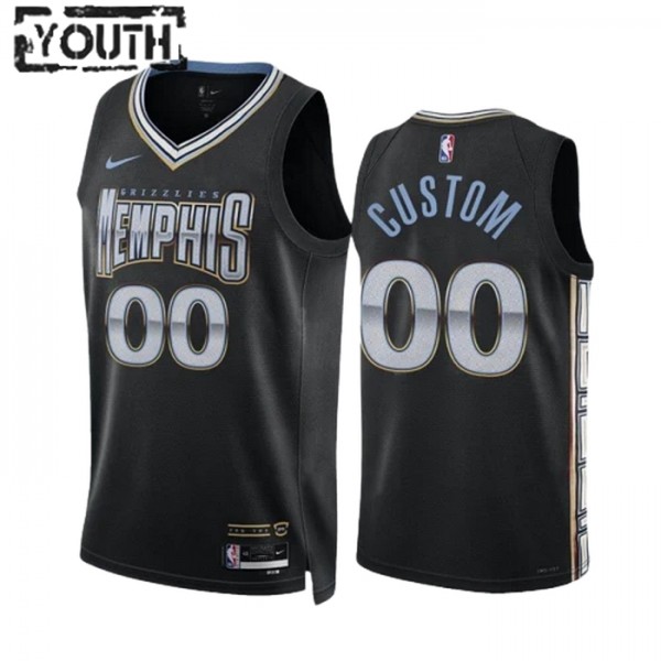 Memphis Grizzlies Trikot Benutzerdefinierte Nike 2022-23 City Edition Schwarz Swingman - Kinder Memphis Grizzlies Trikot Benutzerdefinierte Nike 2022-23 City Edition Schwarz Swingman - Kinder